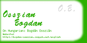 osszian bogdan business card